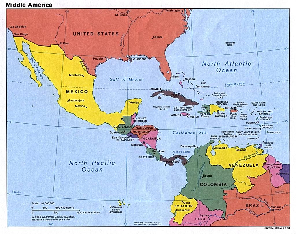 Physical Characteristics of Mexico and Central America An isthmus narrow strip of land with water on both sides that
