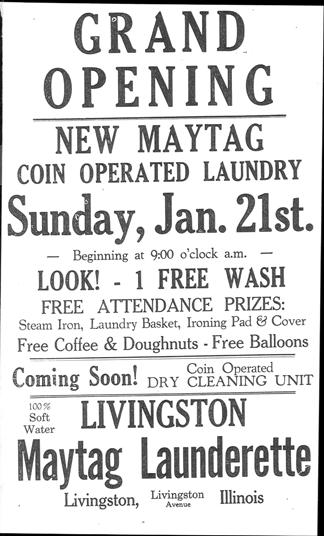 s Grocery Store, a Laundromat, and now Bob s Auto Service. Livingston Maytag Laundromat The laundromat was located on Livingston Avenue on the north side of the Skamenca Building.