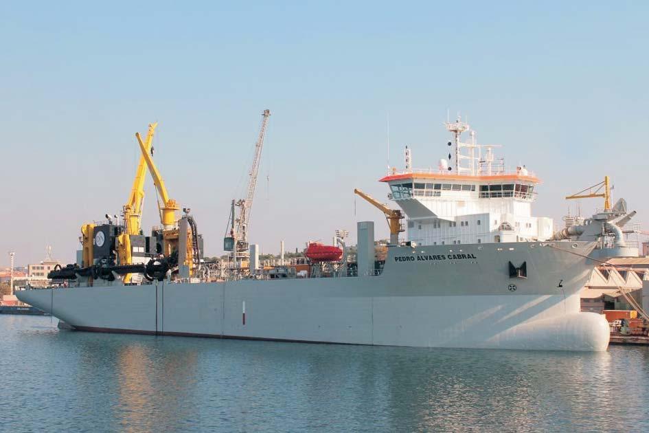 The Yard 496 named Pedro Alvares Cabral are used for suction and transportation of material from the sea bottom.