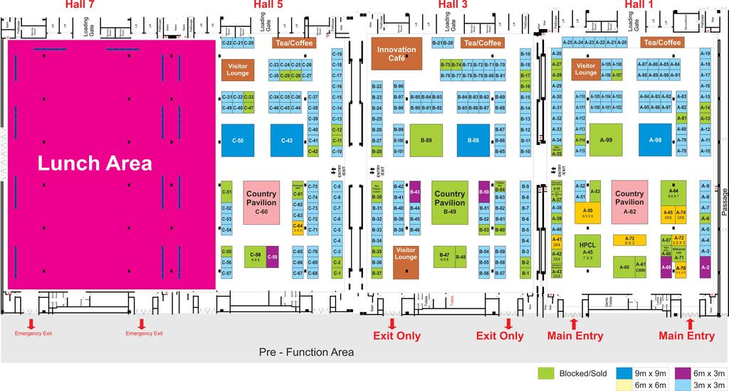 GROUND FLOOR Layout Plan of the Exhibition at the 18th World Road Meeting