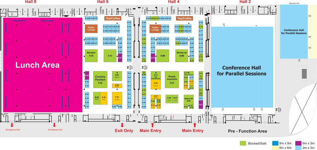 Layout Plan of the Exhibition at the 18th World Road Meeting to be held