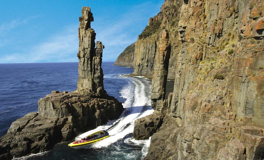 Bruny Island Cruises Bruny Island Cruises provides three hour cruises exploring the rugged coastline of Bruny Island in southern Tasmania.