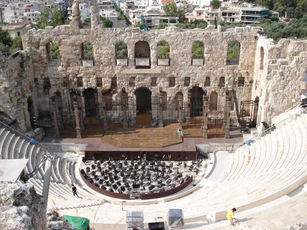 This is an outdoor theatre at the base of the Acropolis. Plays and music were performed here.