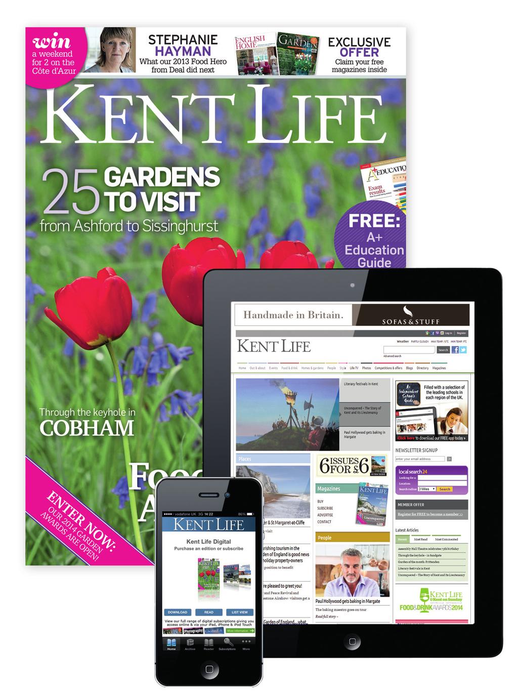 KENT LIFE MAGAZINE www.kentnews.co.uk WEBSITE APP E-EDITION 51,650 12,048 2,095 161 Adult monthly readers Av.