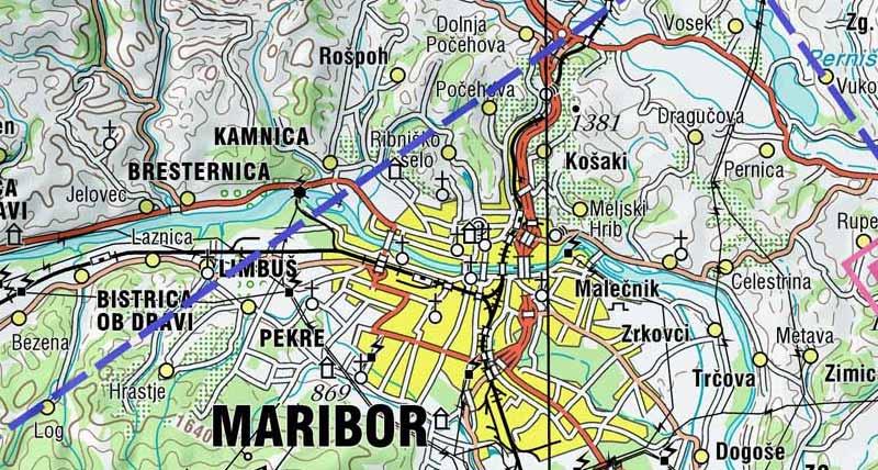 3 Letalska navigacijska karta Republike Slovenije 1 : 250 000 za potrebe obrambe (VFR) V letu 2006 izdelana letalska navigacijska karta Republike