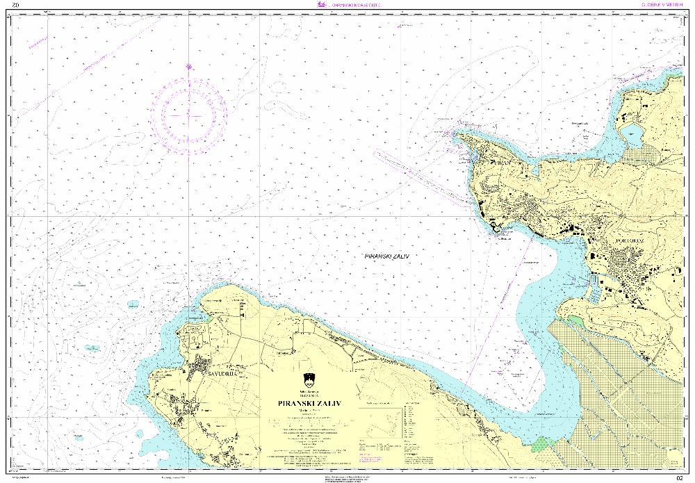 Kartografski ključ znakov in krajšav na slovenskih pomorskih kartah, 1. izdaja 2001. V obdobju 2002-2006 pa so bile izdelane naslednje Slovenske pomorske karte: Piranski zaliv 02, 1 : 12 000, 1.