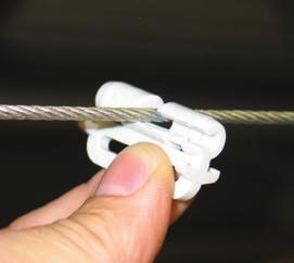 Twist and snap the Glider attachments of the DuctSox onto the cable (pliers may be helpful for installation and removal of Gliders).