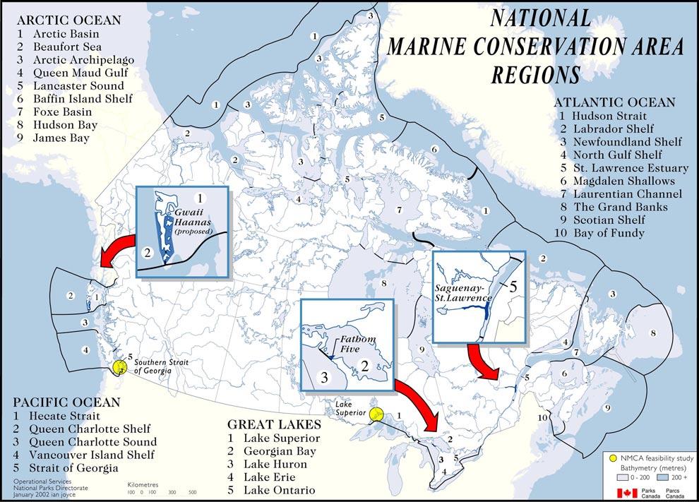 2003 Georgia Basin/Puget Sound Research Conference Figure 1. Parks Canada s system plan calls for the establishment of one NMCA in each of the 29 Marine Regions across the country.