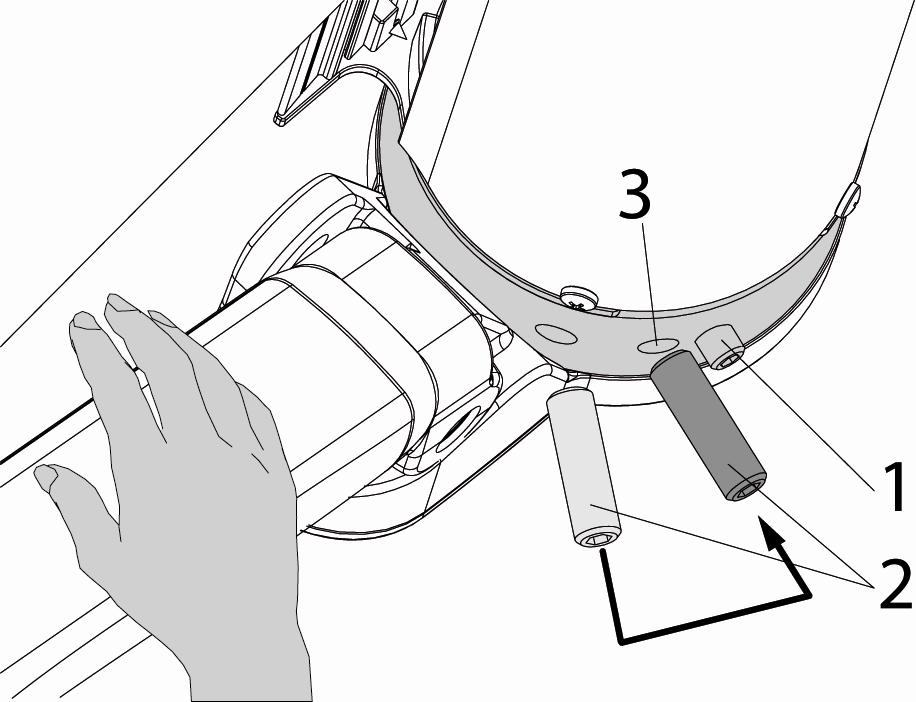 5.3 Ceiling-/ Rafter mount 36-70 1. Extend awning and unscrew the rear threaded pin SW 5 (1) at both consoles by approx. 10 mm from the consoles. 2.