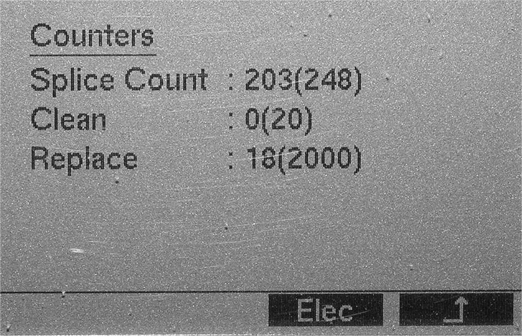 12.3.3 Count menu The Count menu shows the counters: The statistical counter The total counter The cleaning counter and cleaning interval The electrode counter and electrode replacement interval By
