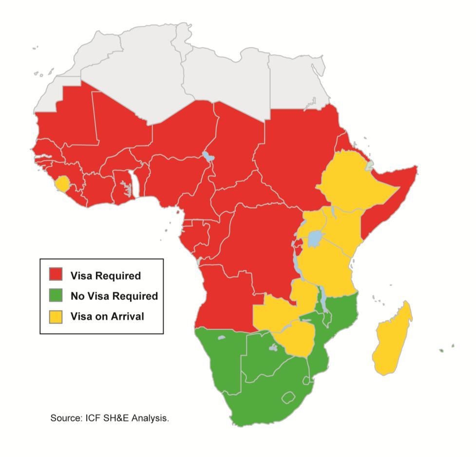 One-way Average Fares: Africa versus