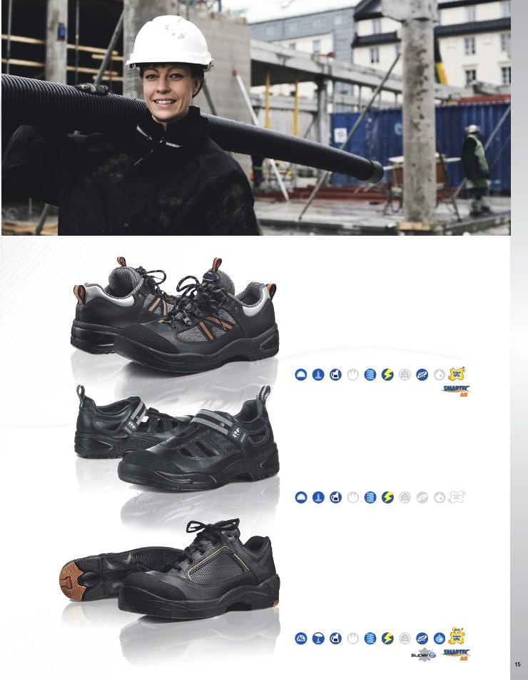 ARBESKO Safety footwear Model 862 A comfortable, durable safety shoe with scuff guard and soft penetration protection. Upper: Full-grain leather. Hard wearing Cordura. Scuff guard.