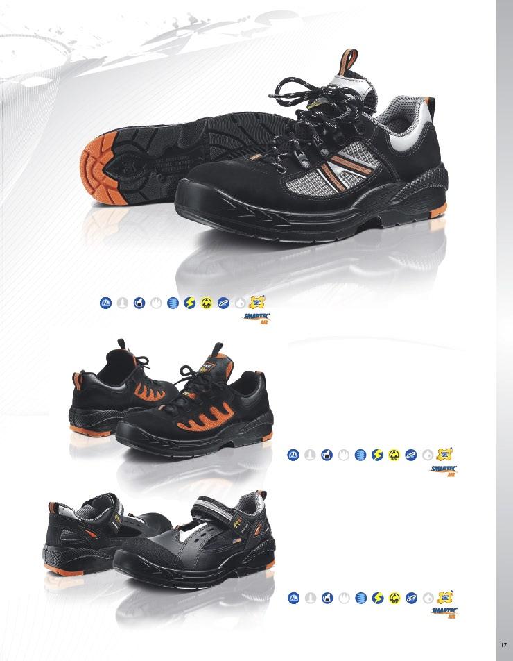 ARBESKO Safety footwear Model 855 A lightweight, airy safety shoe with aluminium toe cap, a firm-grip sole and ESD function. Upper: Impregnated full-grain suede. Airy Dynatec.
