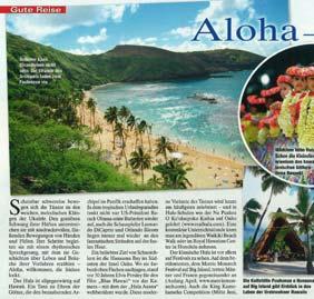 featured Hawai i on 4 pages with a total readership of 413,556. The article has a media value of USD 205,800.