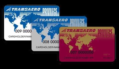 credit cards in the Visa, Master Card and American Express payment systems. The joint bank card earns points both for flights on Transaero and for purchases made with the card.