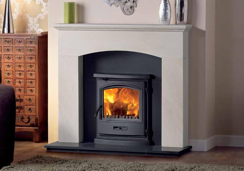 Contains: Sierra Inset Stove Faro 48 (1 or 3 Rebate) Fireplace Portuguese Limestone Any 48 Slabbed Granite