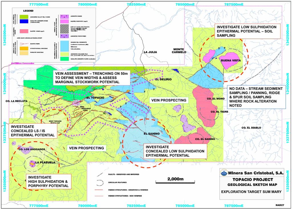 Topacio Gold Project - 93km 2 concession with