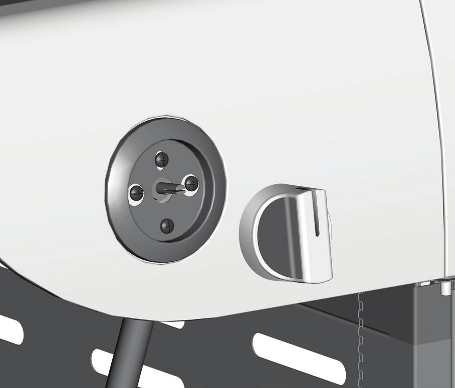 DB CD Insert the side burner valve stem (CC) through the