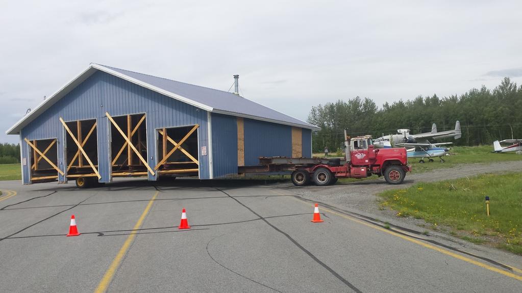 hangar facility arrived at the Palmer Municipal Airport on Tuesday morning, June 6.