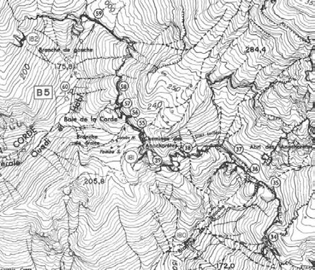 Sections 34 39 at the top of the first escarpment in the Valley of the Three Pits, and Sections 55 60 in the Valley of the Rope, also mostly at the top of the lowest escarpment and in the vicinity of