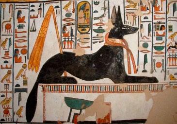 syncretism of Osiris and Ra who is being protected by Isis and Nephthys.