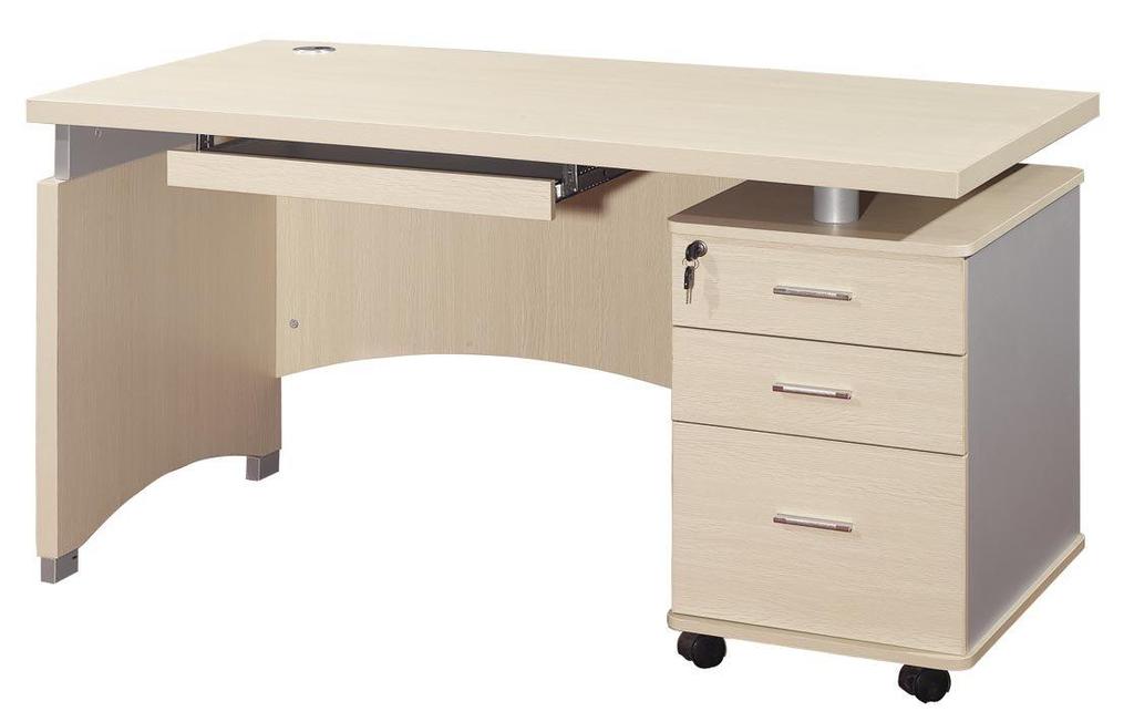 Item B-1.15 Desk Simple Metallic or highly compressed high quality chipboard desk for office use. 1) Simple sturdy office desk with two/three drawers mounted on one side.
