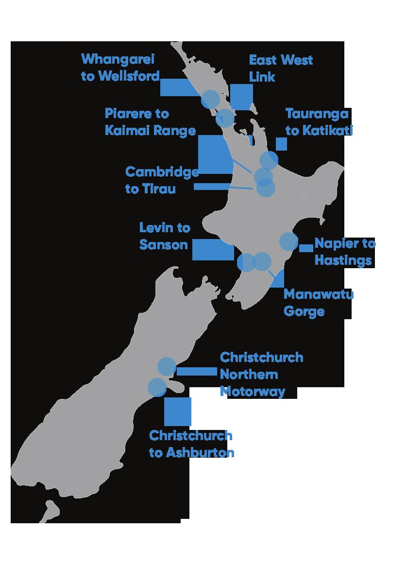 Building regional infrastructure Existing Roads of National Significance Our growing economy means we can invest more in the infrastructure needed for New Zealand to continue to grow We are
