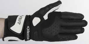 A foam for additional protection Velcro Wrist adjuster and wide Velcro strap on the cuff provide a secure and adjusted closure Stretch accordions and lycra gusset on fingers and thumb for superior