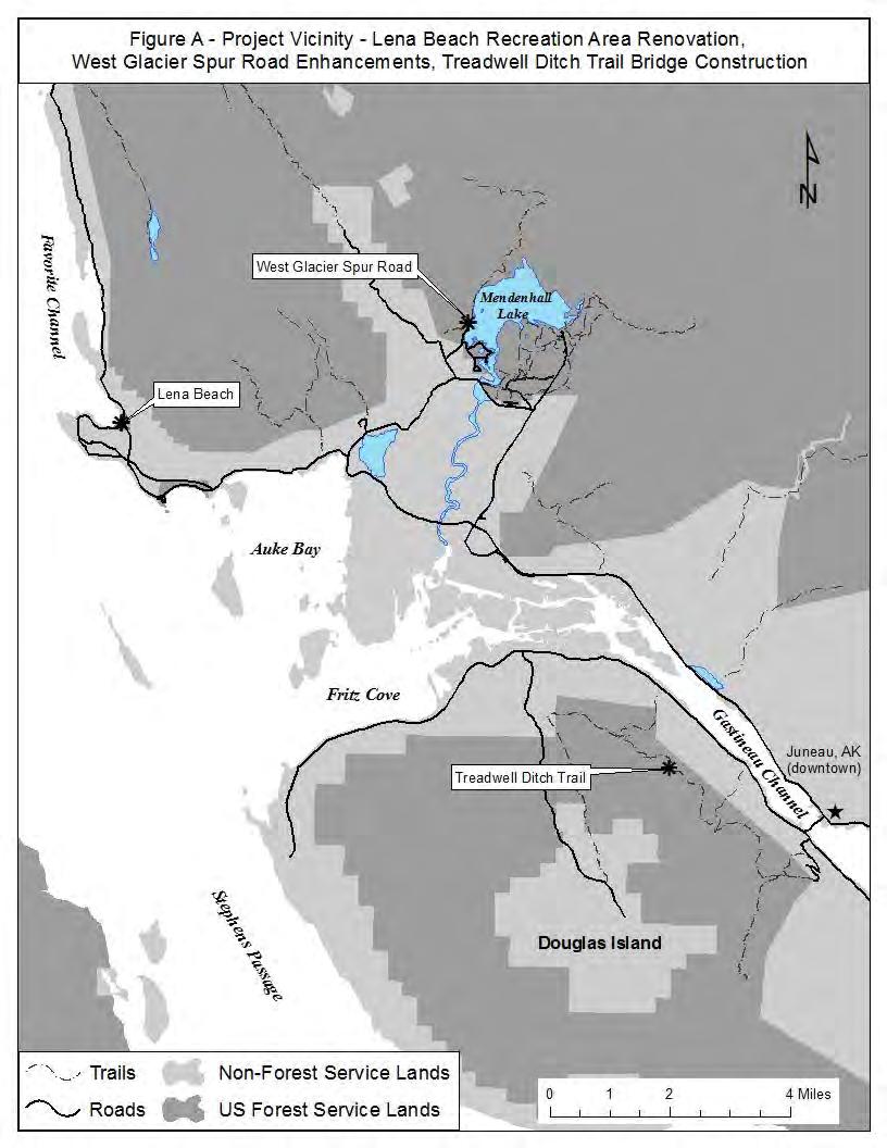 Figure A- Project Vicinity - Lena Beach Recreation Area Renovation, West Glacier Spur Road Enhancements, Treadwell Ditch Trail Bridge Co nstruction ' \... \ \ \ ~ West Glacier -.