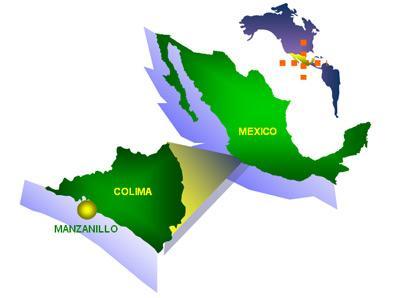 Manzanillo,s port is located on Mexico s west coast, mid-way along the pacific coastline in the State of Colima.