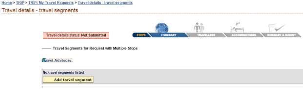 If you selected New multiple stop requests for myself or for another traveler, proceed with the following steps: 6.