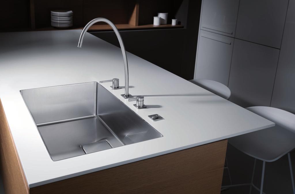 DESIGN KWC ERA faucets and sinks represent very clean and high class design.