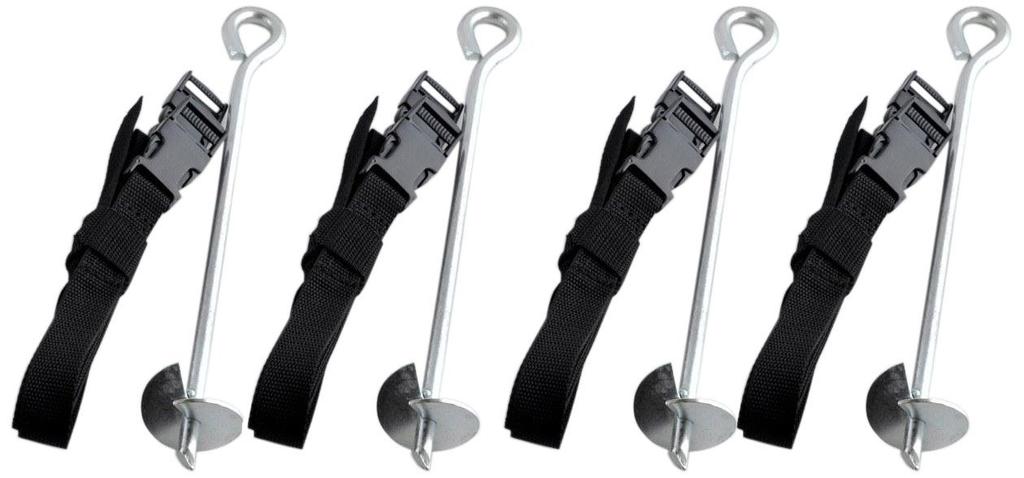 Upper Bounce Trampoline Anchor Kit Set of 4 $98.00 delivered These anchors are easy to assemble!