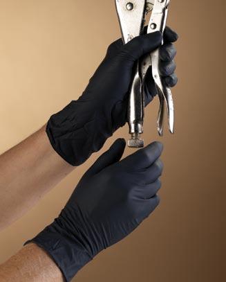 This glove is 510K approved and can be used in medical applications. The nitrile construction with textured finish offers chemical resistance and a great grip.