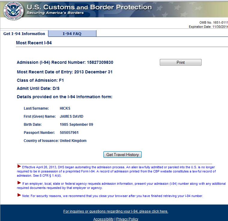 The electronic I-94 record is what USCIS requires for the EAD application.