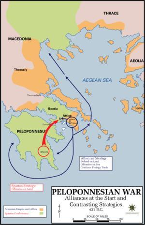 Peloponnesian War 431 BC to 404 BC Named after the peninsula that Sparta was located on (Peloponnese) Athens vs.