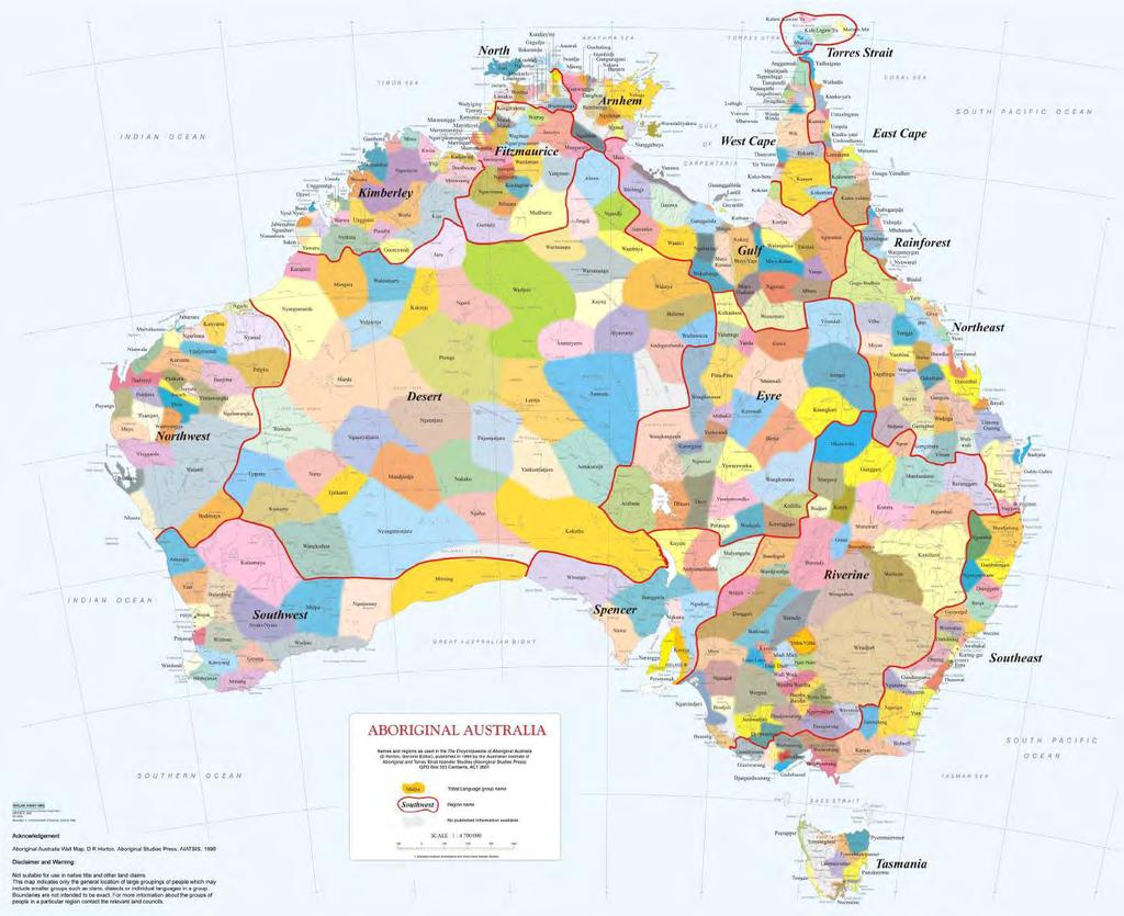 This Aboriginal Australia map attempts to represent language, tribal or nation groups of Australia s Aboriginal people and Australia s Torres Strait Islander people.