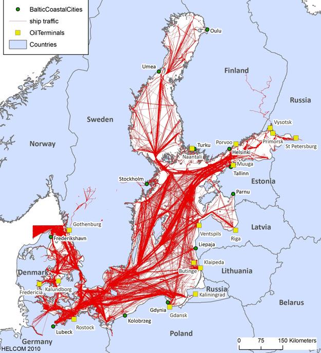 Maritime traffic in the Baltic The Baltic Sea today is one of the busiest seas in the world.