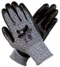 Top quality, grade A lightweight, 13-gauge Dyneema knit glove with polyurethane palm-coating provides excellent cut, slash and abrasion resistance. Good gripping ability when wet.