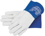 65 Star Saffire Welding A superior quality wing thumb welder glove. Blue side split leather with Heatshield, one piece back, Kevlar sewn.