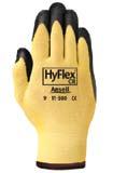 14 HyFlex CR Stretch Kevlar liner with foam nitrile coating HyFlex CR has a cut-resistant stretch Kevlar liner; is coated with unique, patented foam nitrile; and is an excellent choice when working