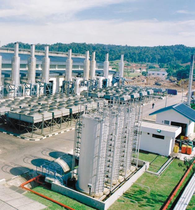 The Batamindo Industrial Park power plant in Indonesia was built in 1993. The power plant produces energy for the industrial park.