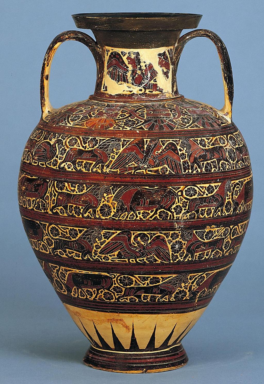 Orientalizing Art Amphora The composite creatures represented on the amphora show strong influence form the East, or the Orient.