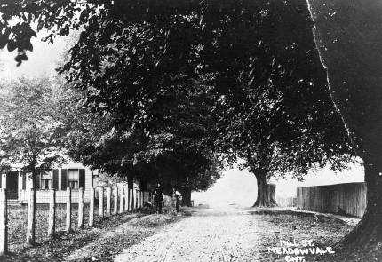 View from Old Mill Lane near the house toward Old Derry Road, c. 1900.