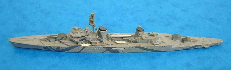 years ago at Theale someone in touch with the manufacturer stated that three RN types were produced a 15350 ton 6 gunned light cruiser (possibly the cancelled Neptune class of 1944), a 1940 Lion