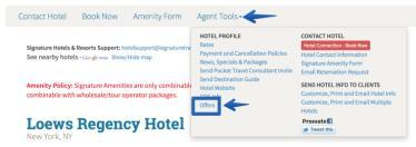 Send Hotel Offers by Email As you learned in the previous lesson, Offers for Signature Hotels are created for featuring in one of our marketing publications or email campaigns.