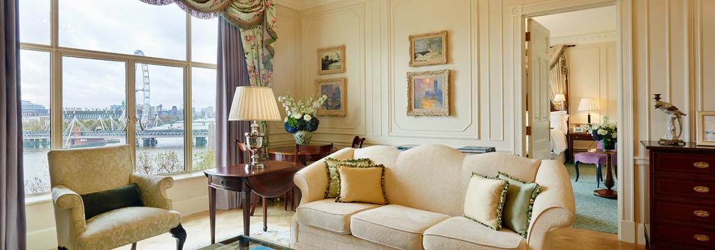 PERSONALITY SUITES OVER RIVE R Named after and inspired by some of the most iconic guests ever to have stayed at The Savoy, these elegant, one-bedroom Edwardian suites are among the most spacious and