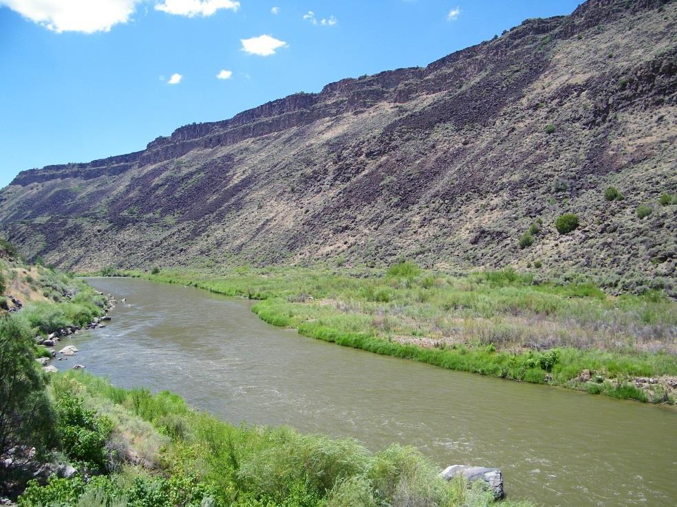 The Rio Grande River in the Orillo Verde area of Rio Grande del Norte National Monument.