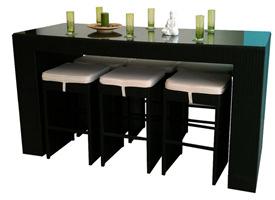 outdoor > furniture > bar table set Bar Set with 6 Stools Art# 20016 - Aluminum frame with waterproof weaves - Comes with