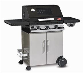 outdoor > gas barbecues Beef Eater 1100e 3-Burner Gas Barbecues Grill Art# 90055 The world s famous BBQ - Roasting hood with viewing window - Cabinet style trolley for a neat storage space - Number